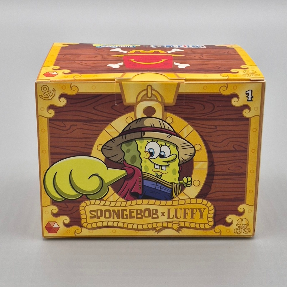 McDonalds One Piece x SpongeBob SquarePants Luffy Happy Meal Toy Box 2026